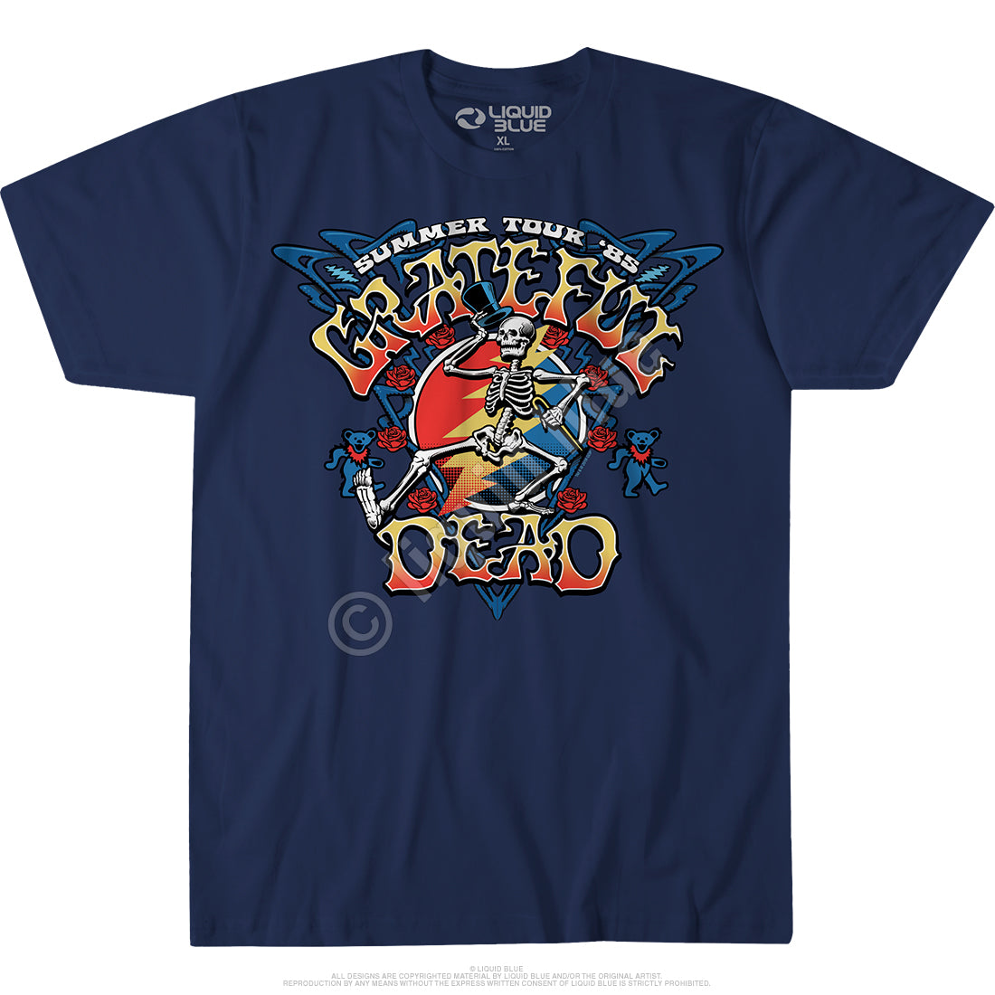 Grateful Dead Strutting Skelly Navy Tee