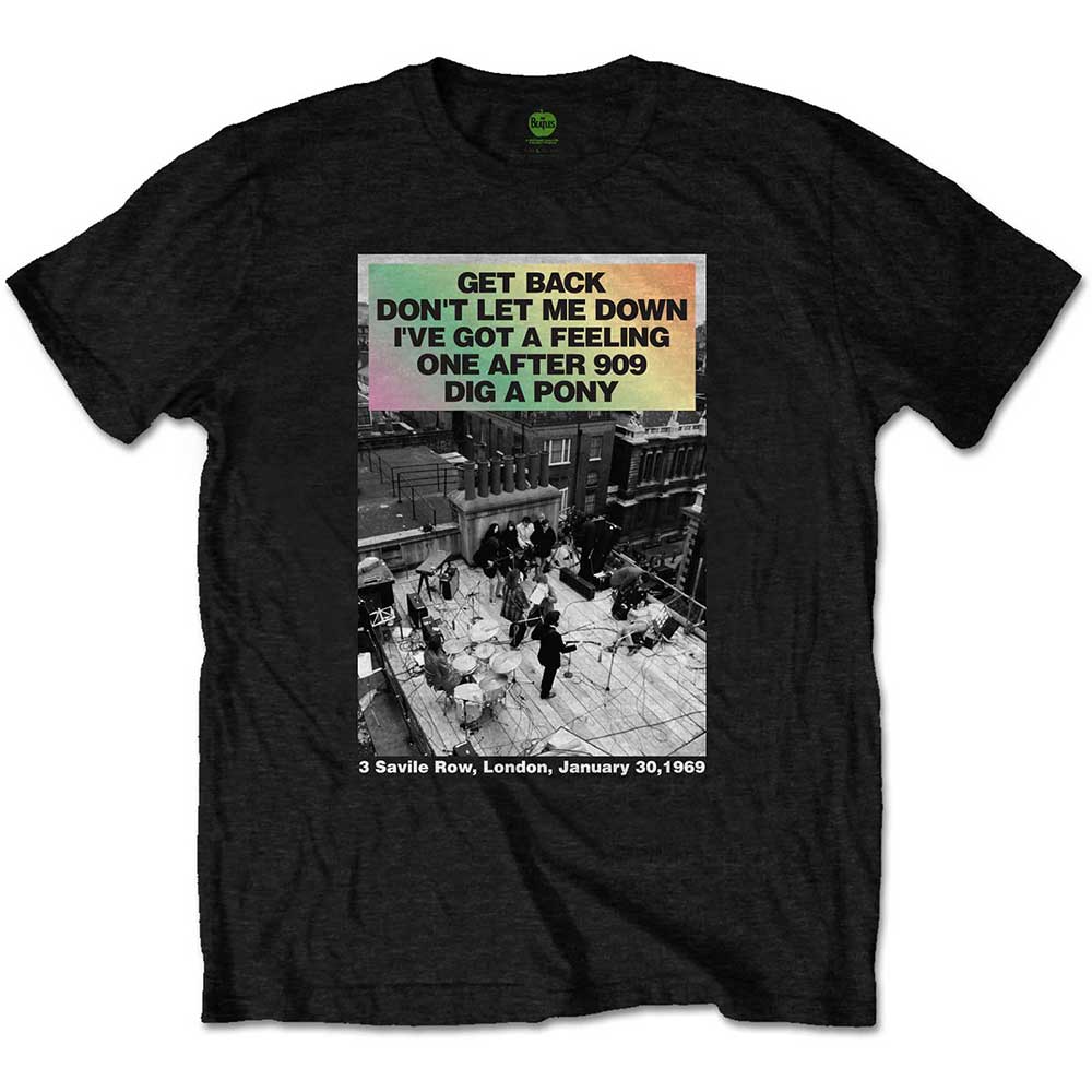 The Beatles Rooftop Songs Gradient Black Tee