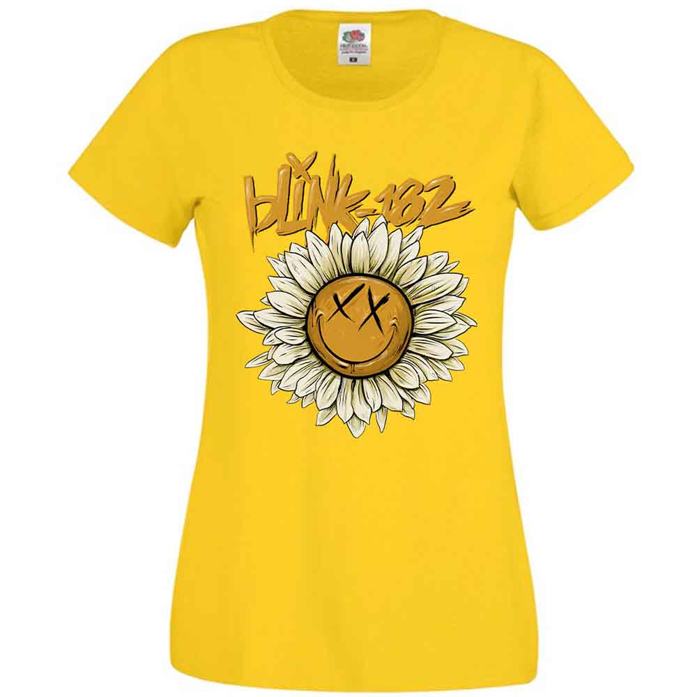 Blink 182 Sunflower Yellow Womens Tee