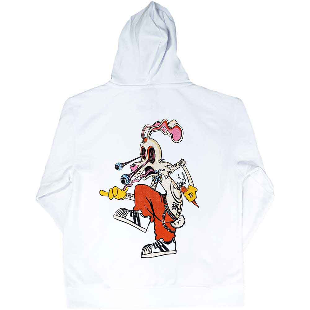 Blink 182 Roger Rabbit Zipped White Hoodie