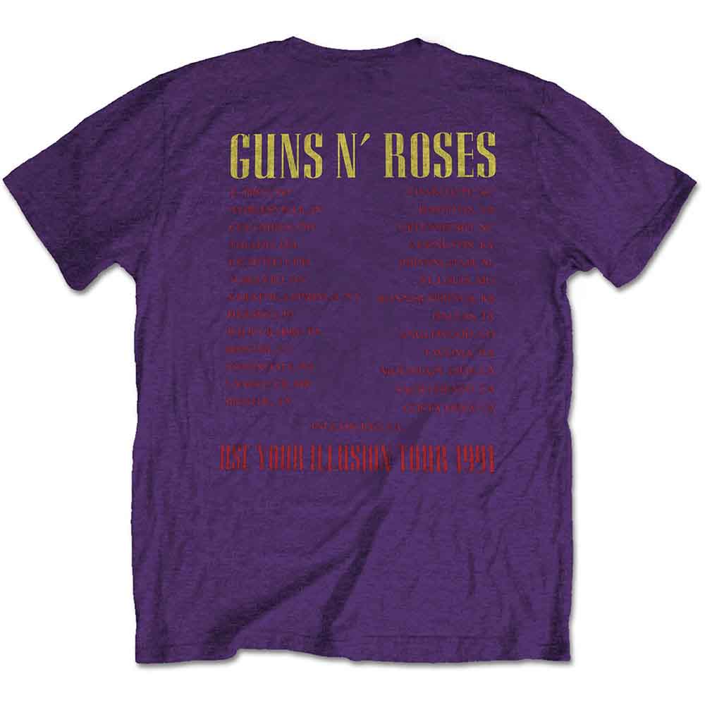 Guns N Roses Skull Circle Purple Tee