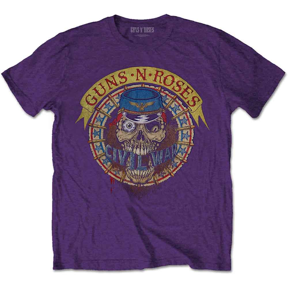 Guns N Roses Skull Circle Purple Tee