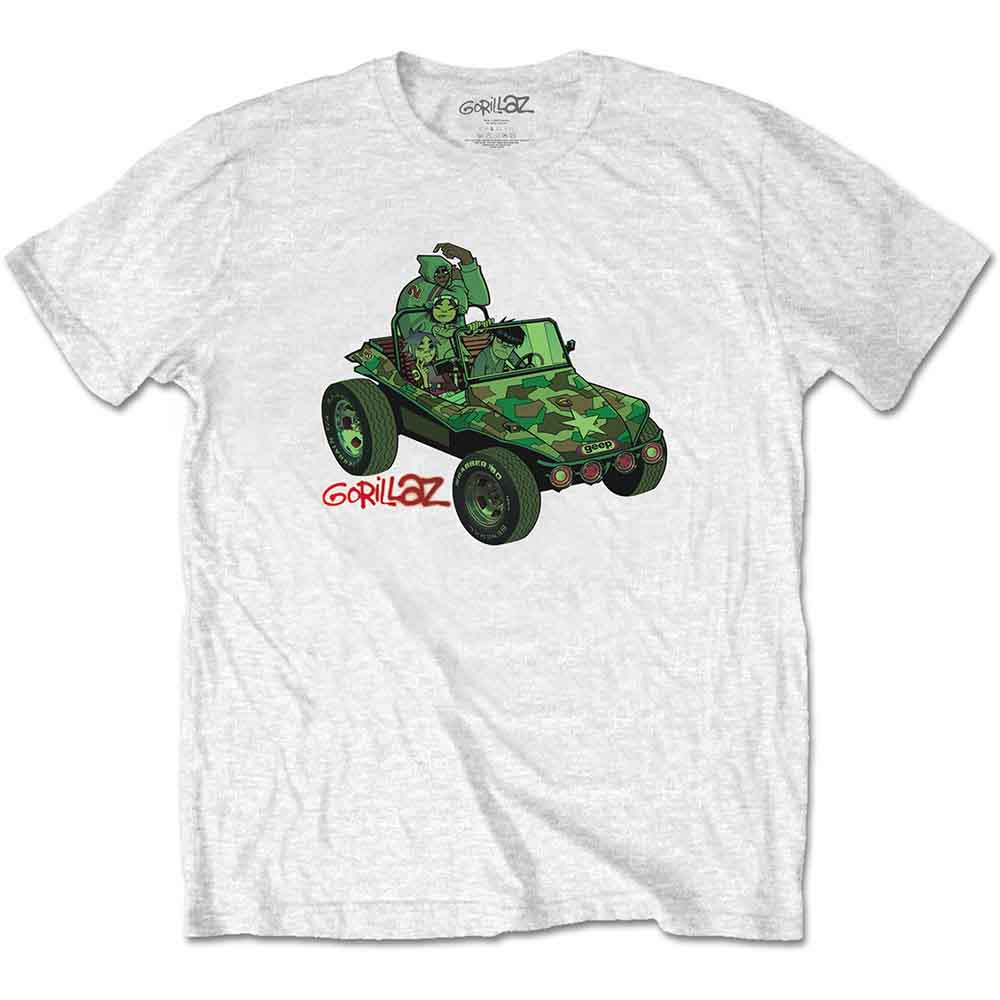 Gorillaz Green Jeep White Tee