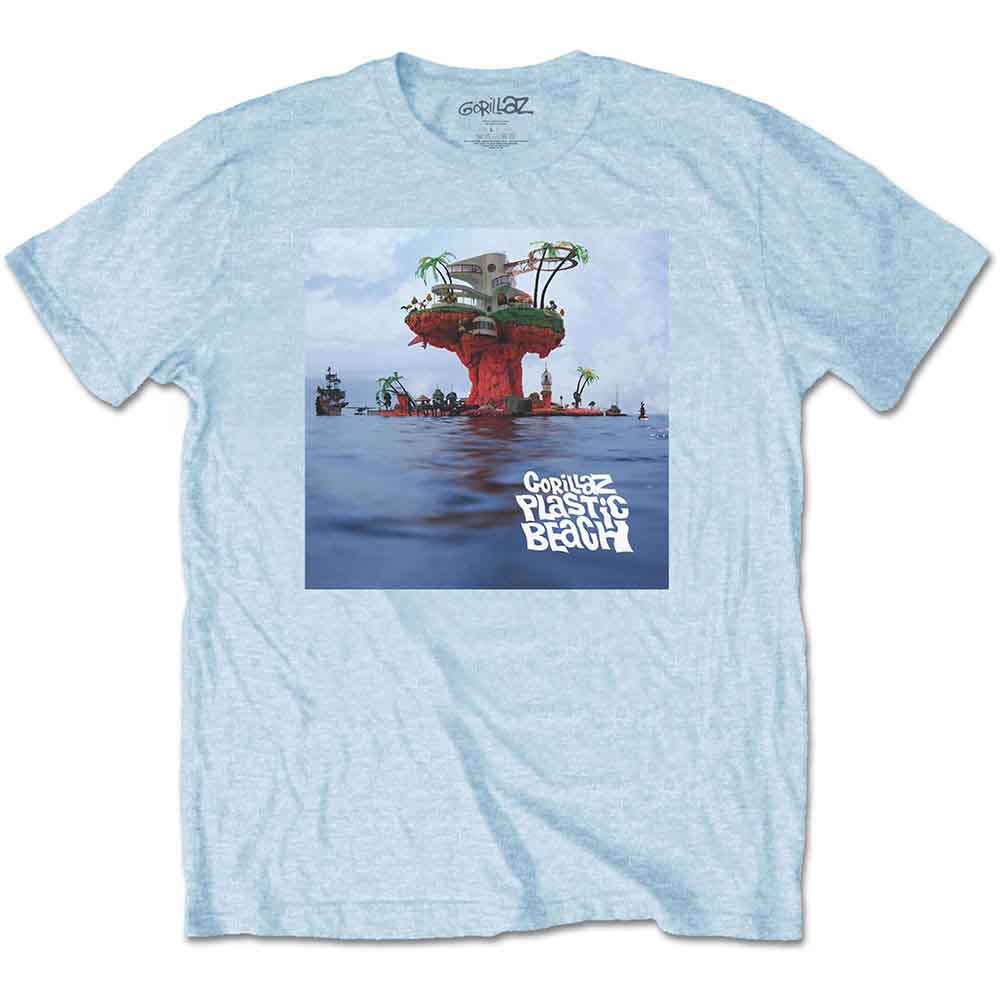 Gorillaz Plastic Beach Blue Tee