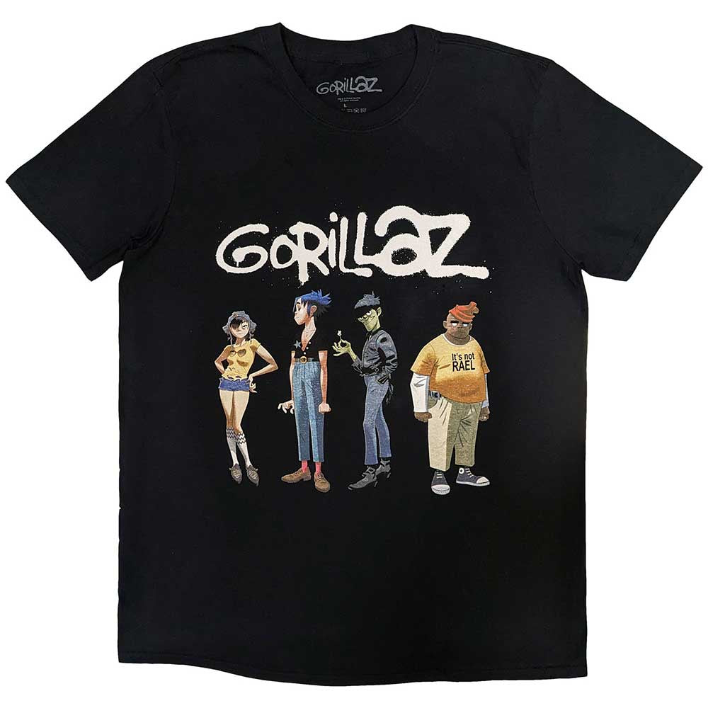 Gorillaz Spray Logo Group Black Tee