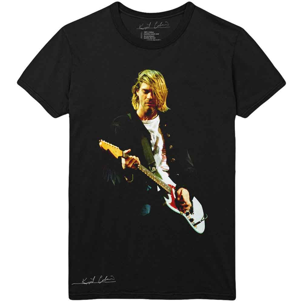 Kurt Cobain Guitar Photo Colour Black Tee