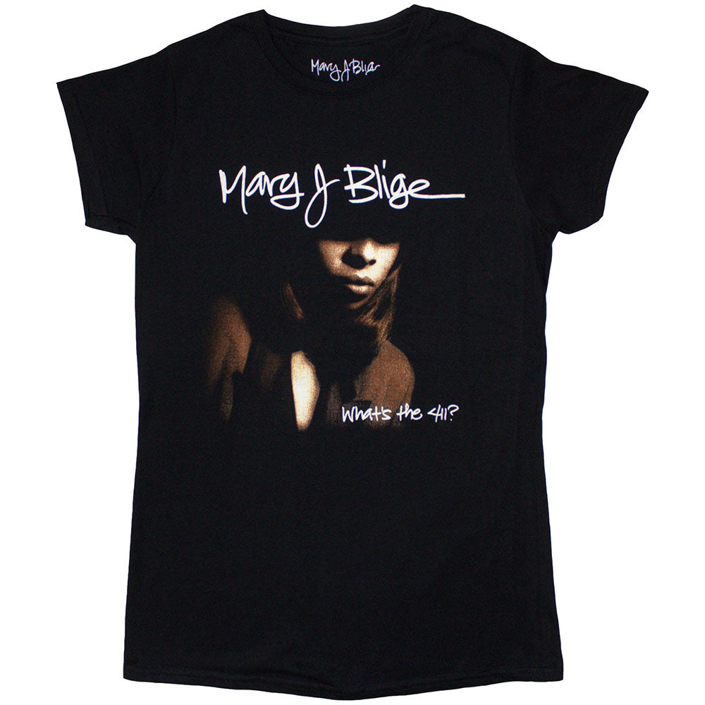 Mary J Blige Cover Womens Black Tee