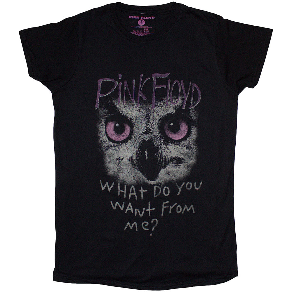 Pink Floyd Owl What Do You Want From Me Womens Black Tee