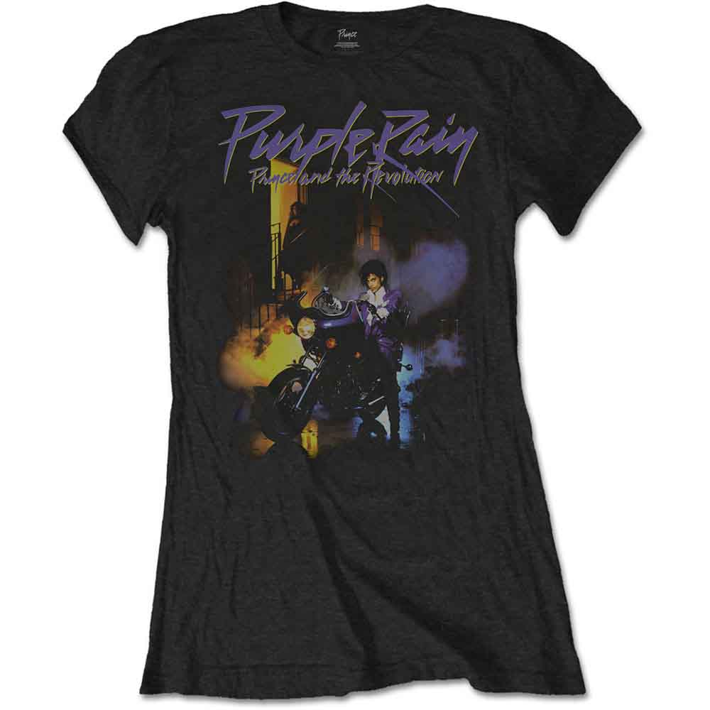 Prince Purple Rain Womens Black Tee