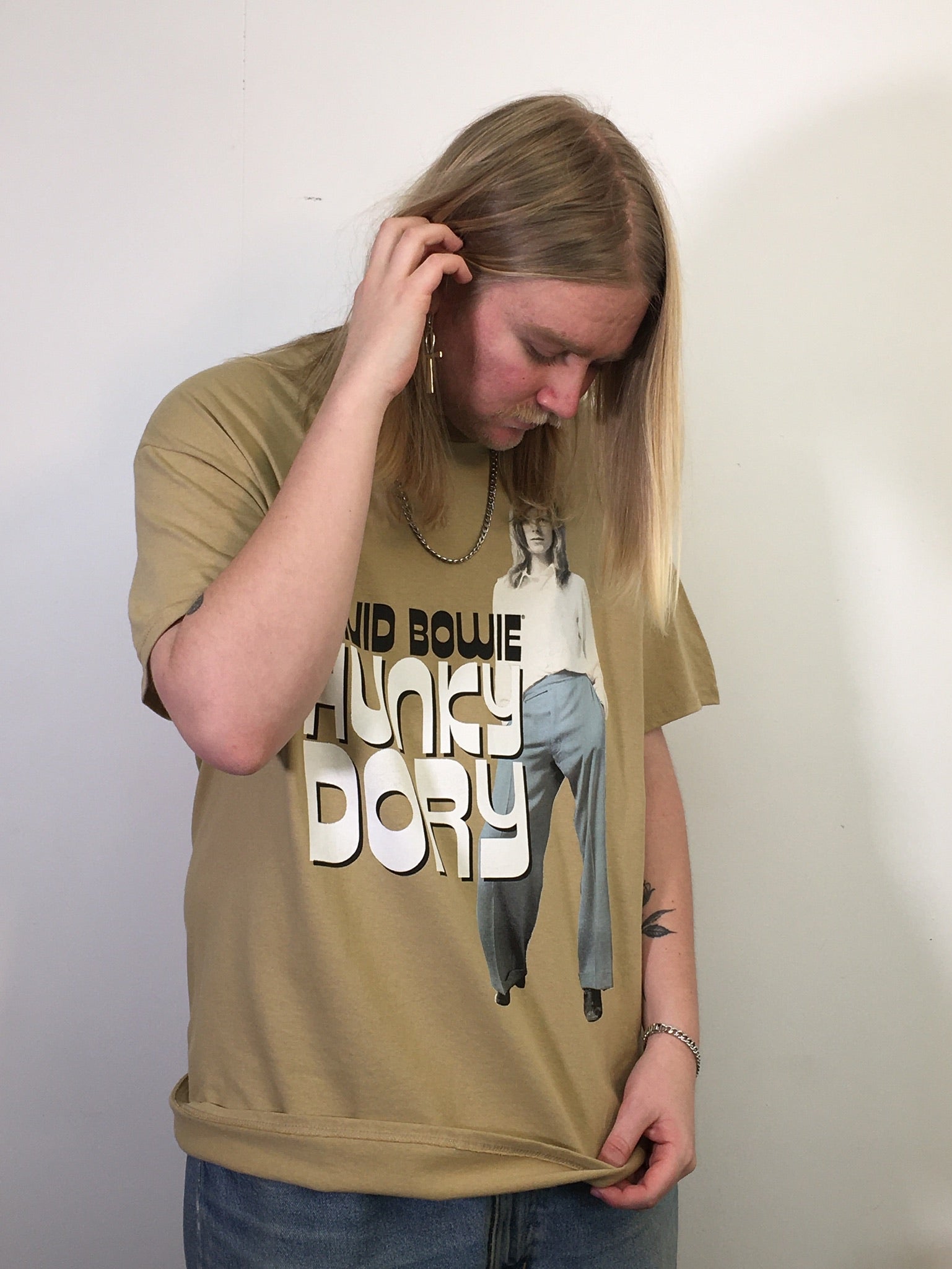 David Bowie Hunky Dory Mustard Tee