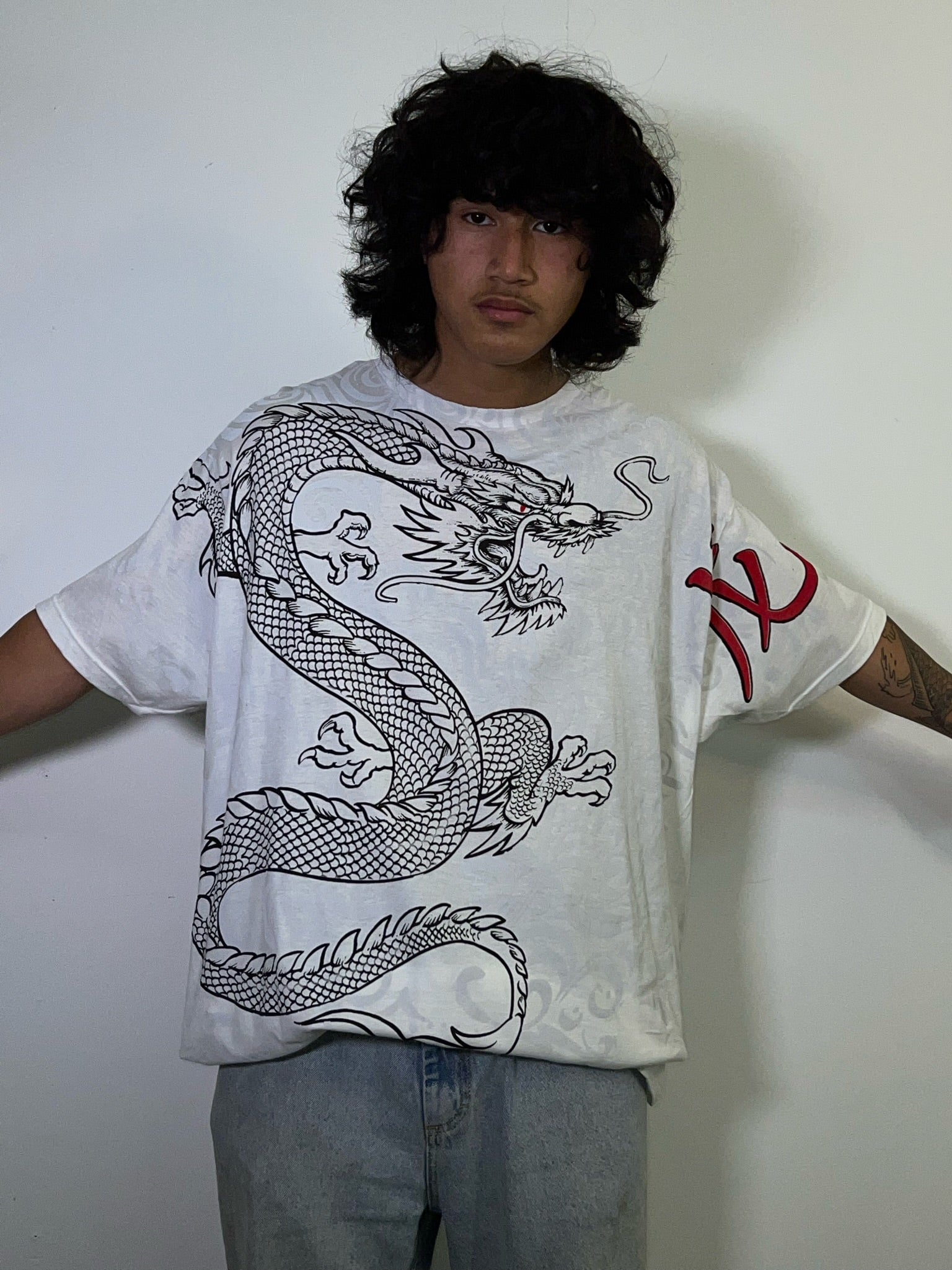 White Dragon White Tee