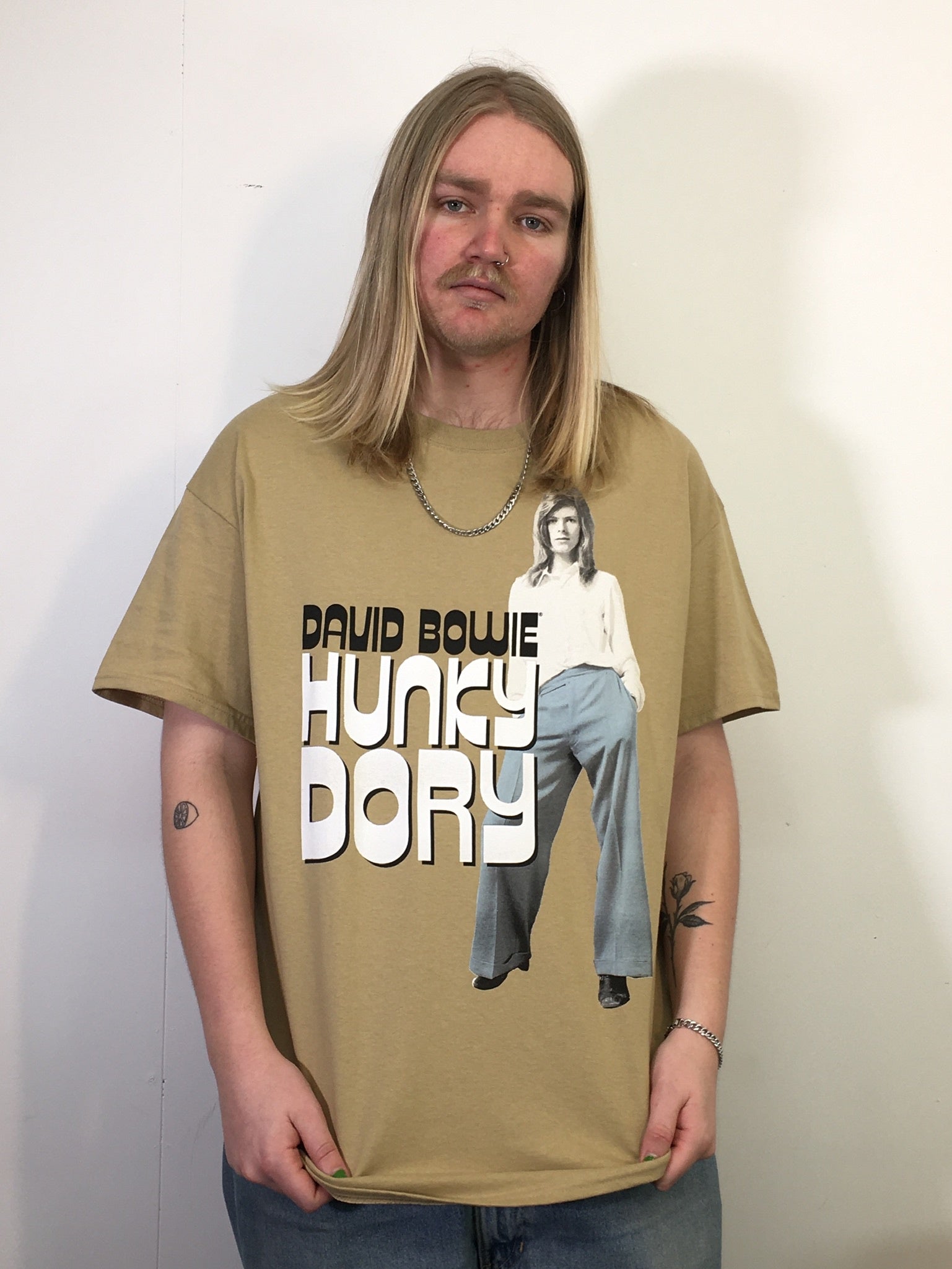 David Bowie Hunky Dory Mustard Tee