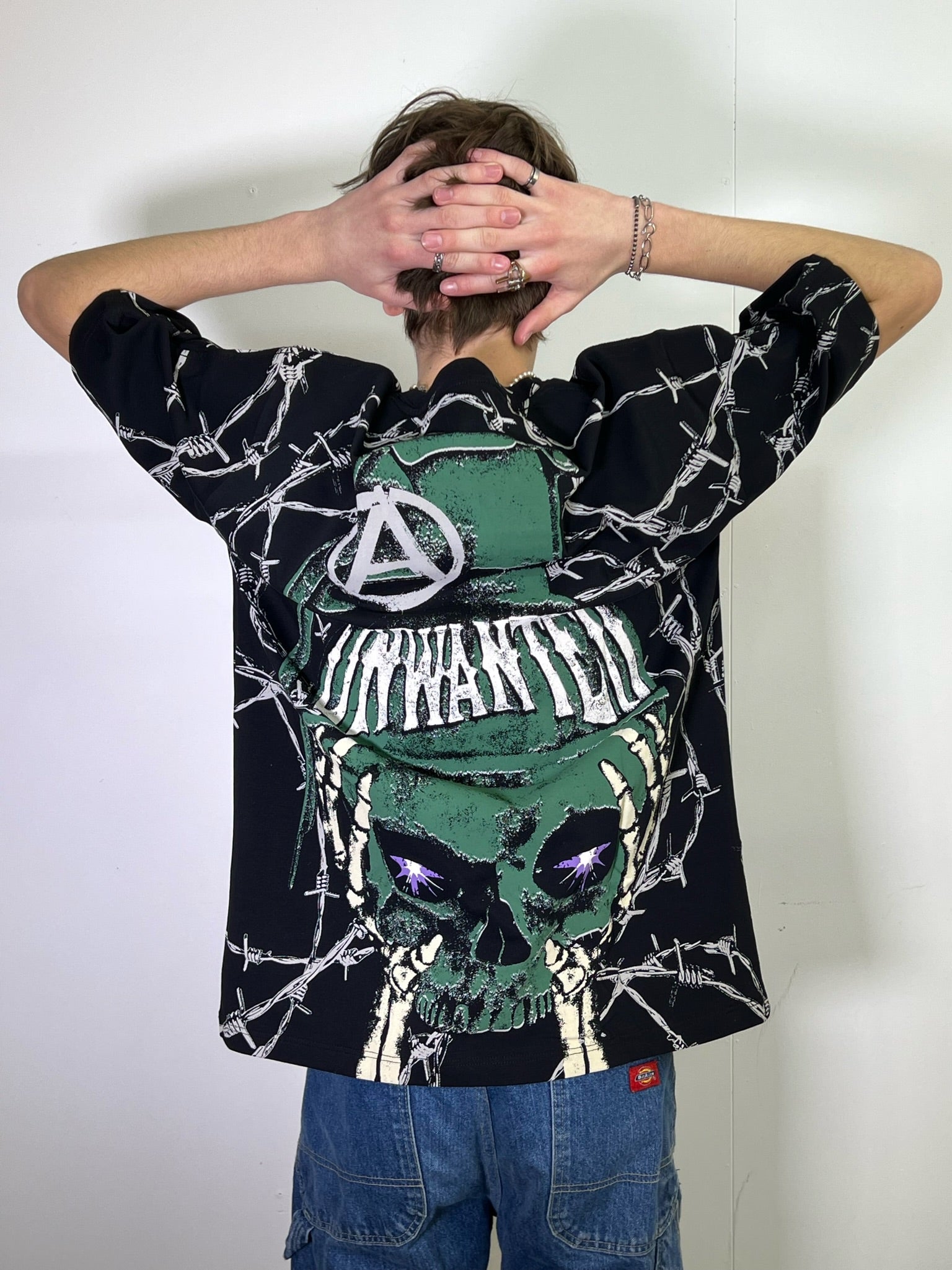 Unwanted Self Destruction All Over Print Black Tee