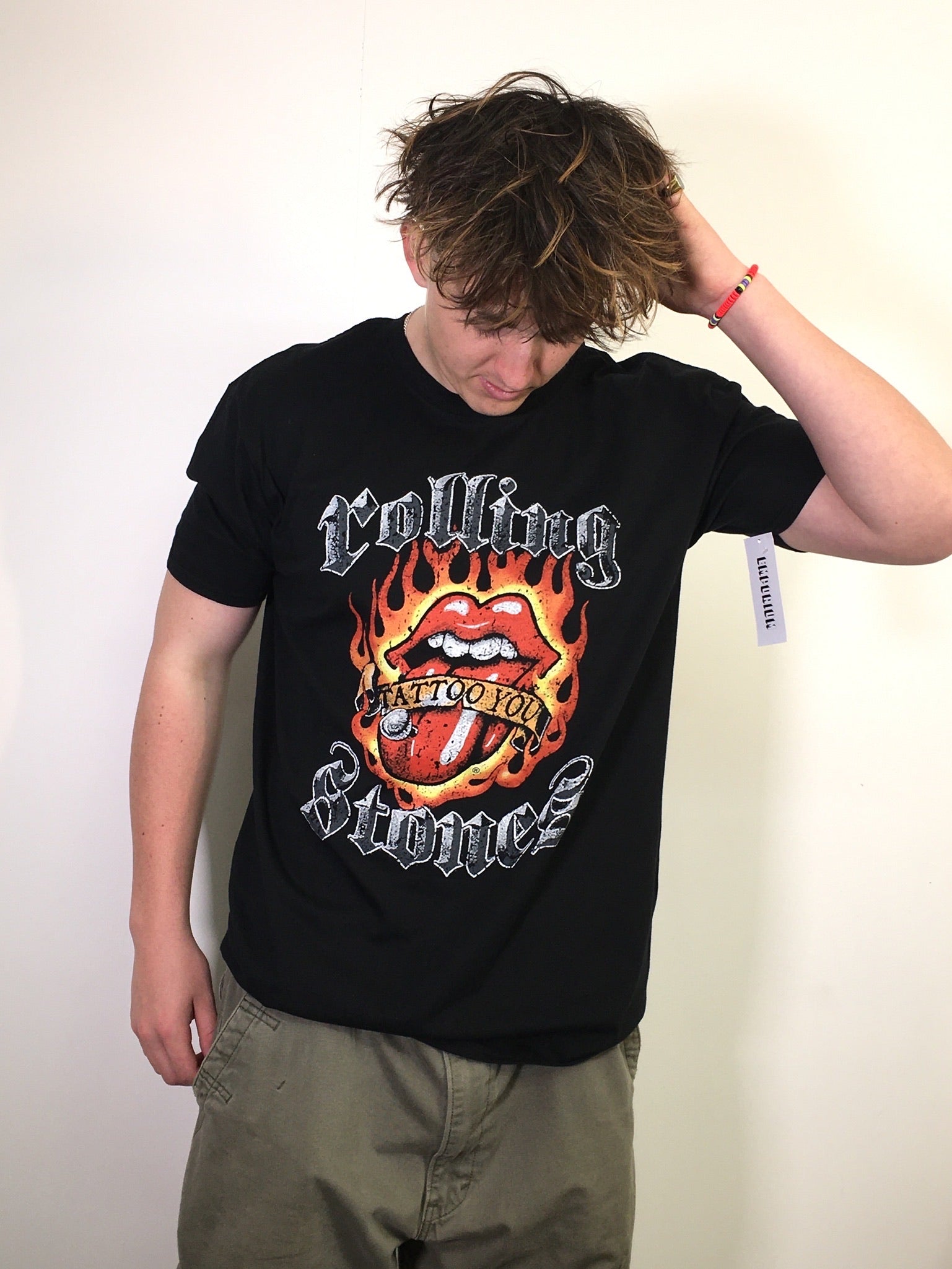 Rolling Stones Flaming Tattoo Tongue Tee