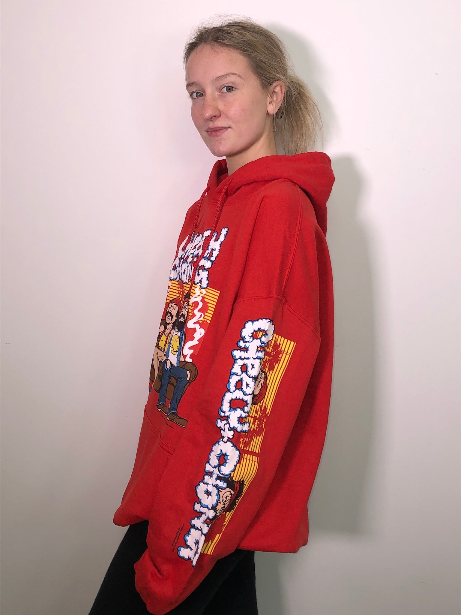 Cheech and Chong Couch Locked Red Hoodie