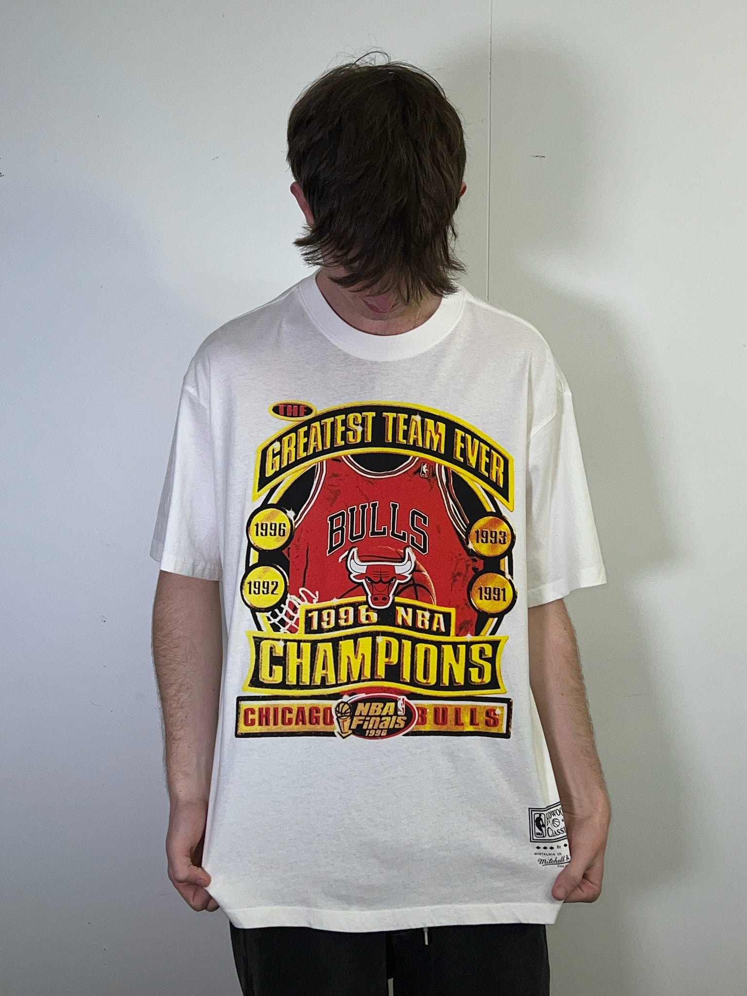 Bulls Greatest Team Ever Vintage White Tee