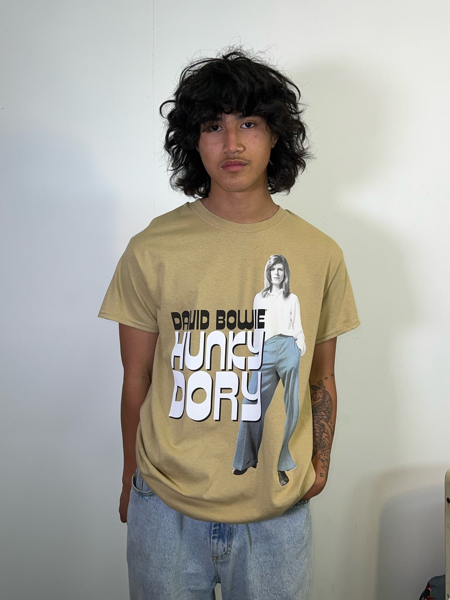 David Bowie Hunky Dory Mustard Tee