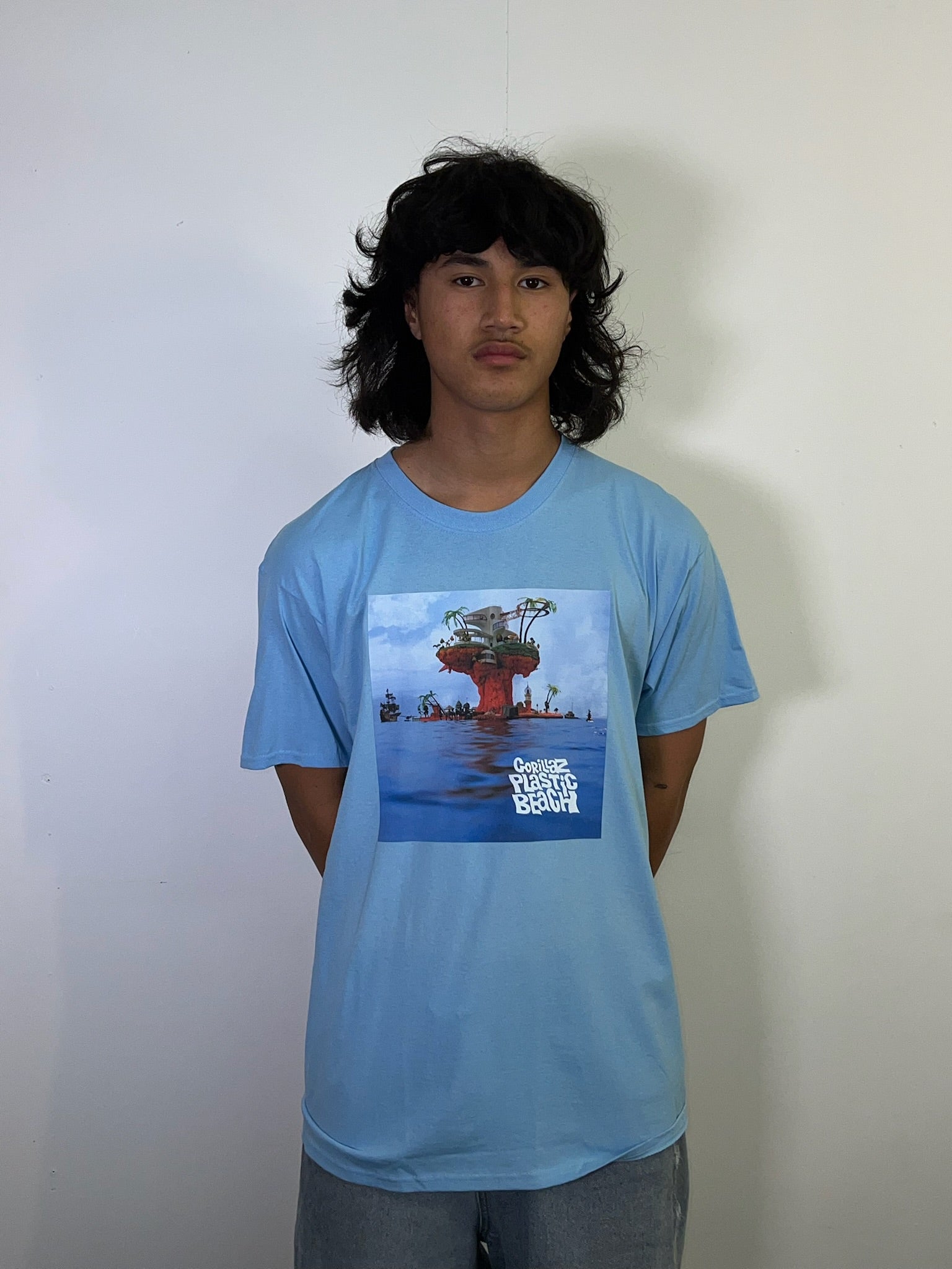 Gorillaz Plastic Beach Blue Tee