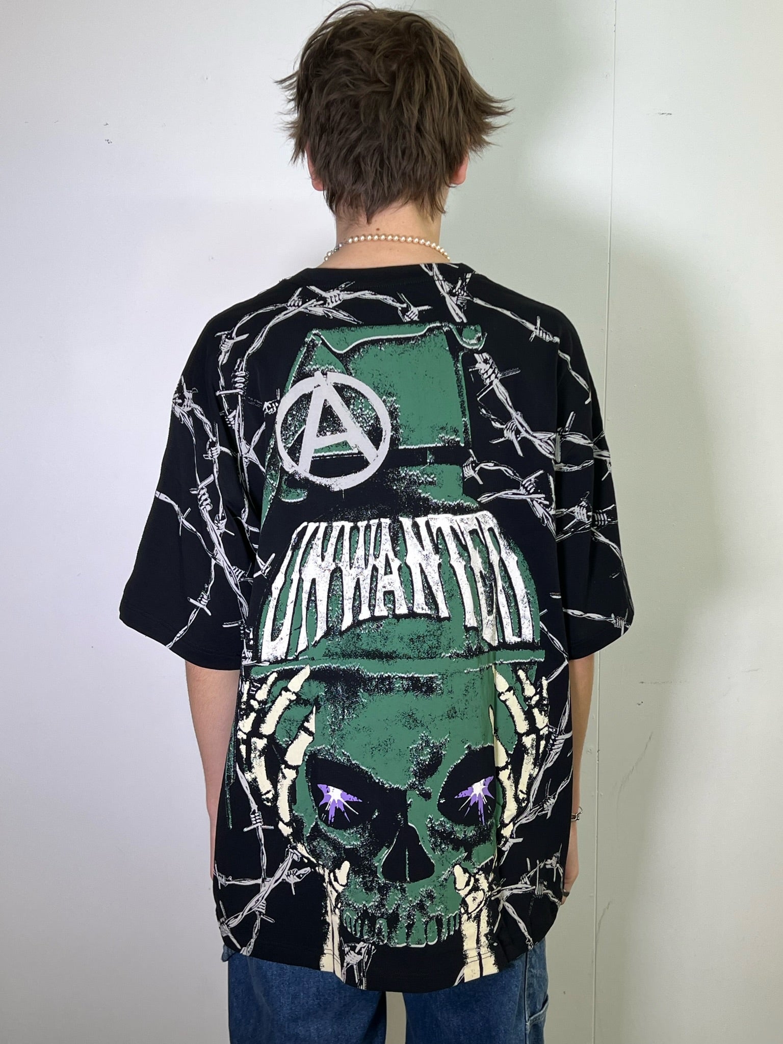 Unwanted Self Destruction All Over Print Black Tee