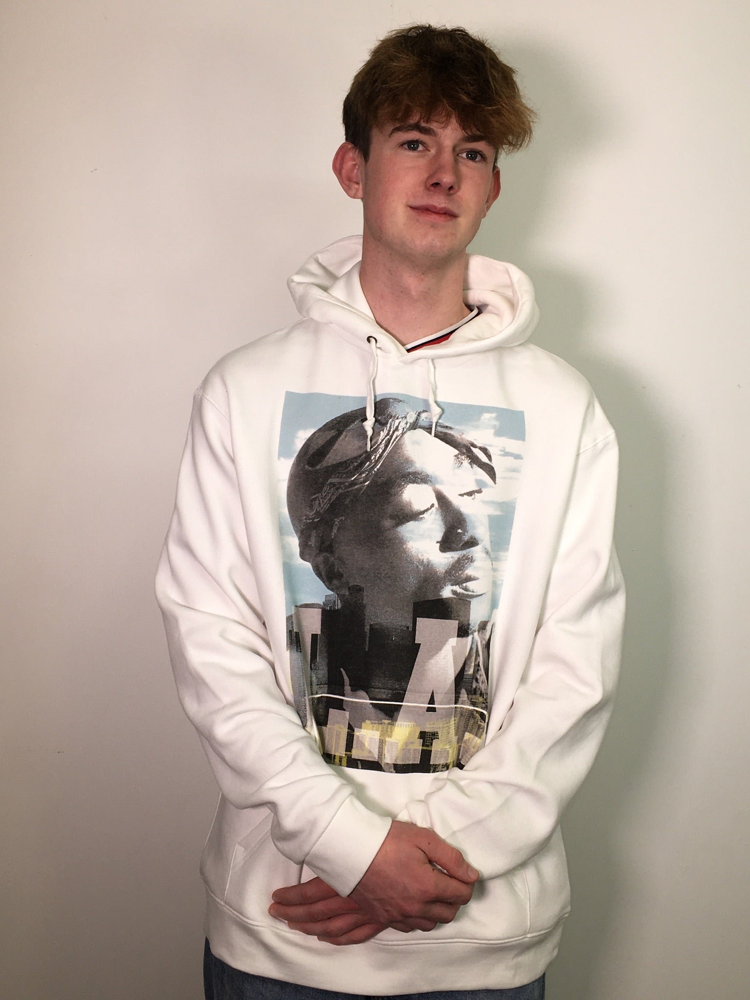 Tupac White LA Skyline Hoodie