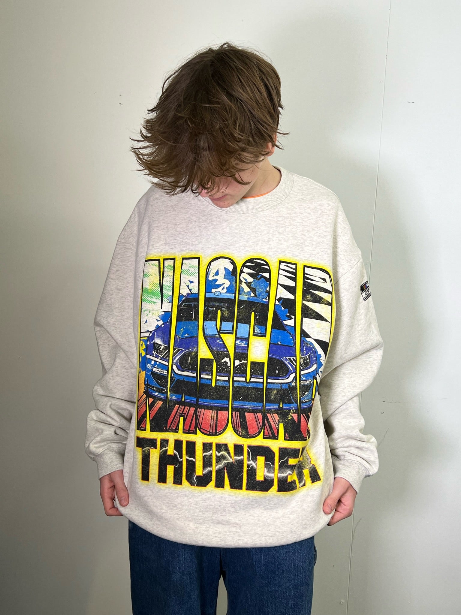 NASCAR Thunder Crewneck Grey Sweatshirt