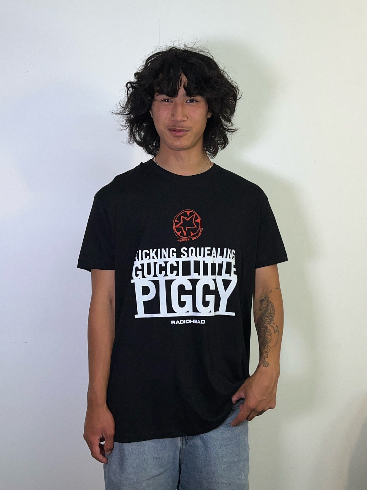 Radiohead Gucci Piggy Black Tee