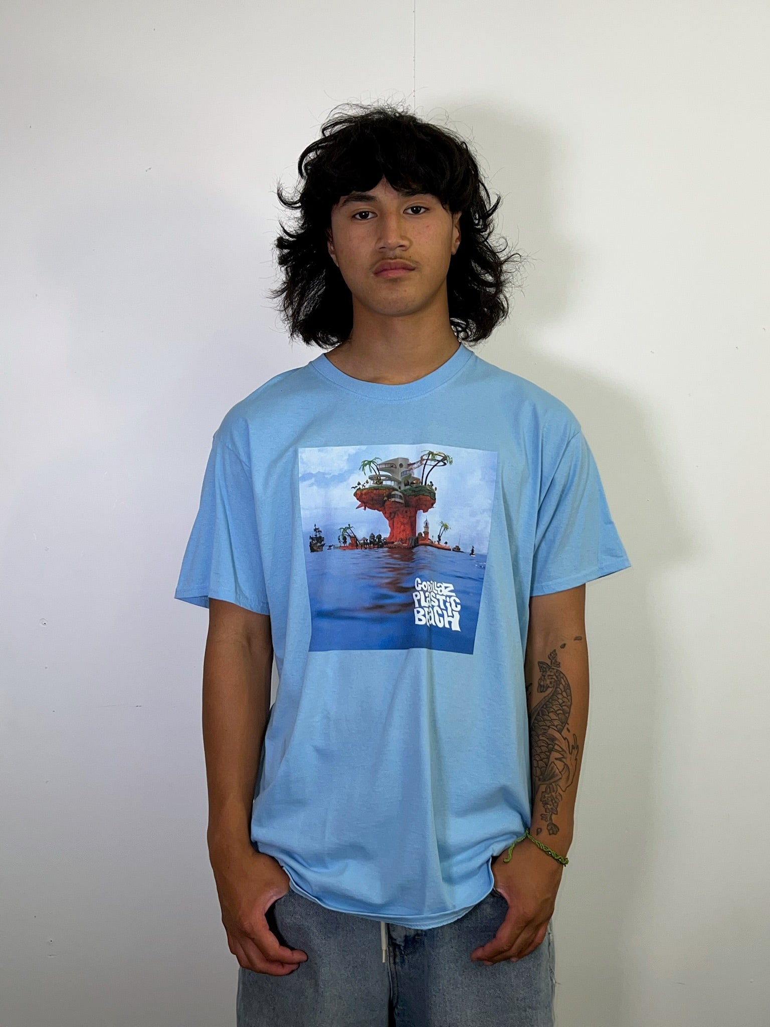 Gorillaz Plastic Beach Blue Tee