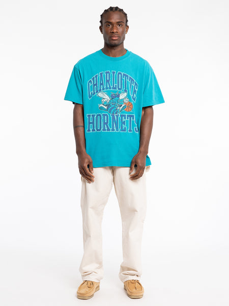 Mitchell & Ness Charlotte Hornets Hoop T-Shirt Faded Teal