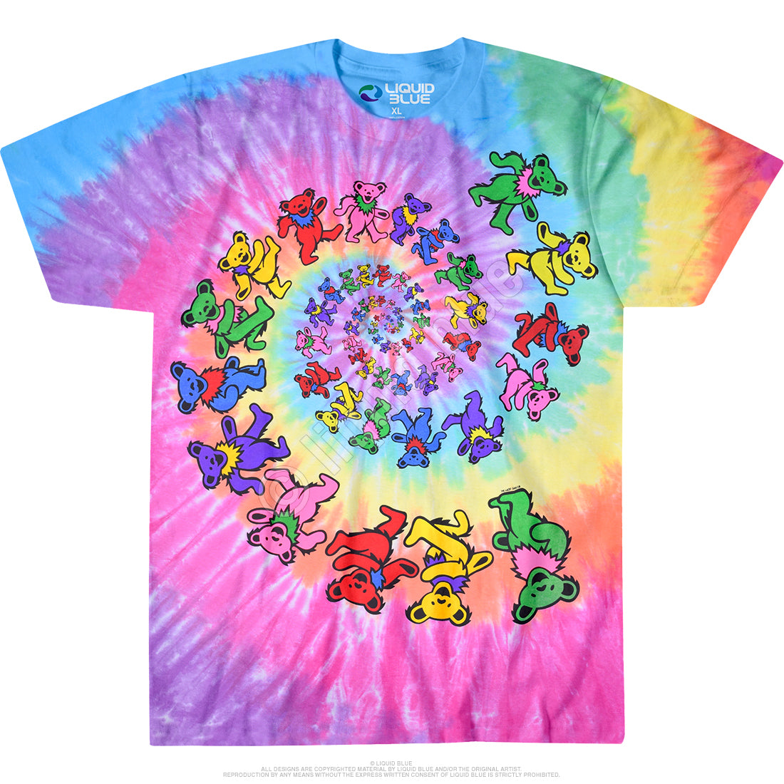 Grateful Dead Spiral Bears Tie Dye Tee